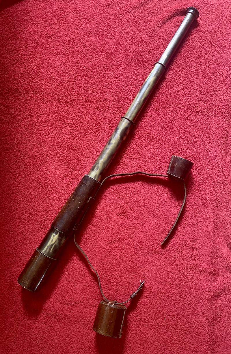 Original WW1 British Military “TEL. SIG (MK III) ALSO G.S.” Three-Draw Brass Telescope by W OTTWAY & Co Ltd, Ealing 1915