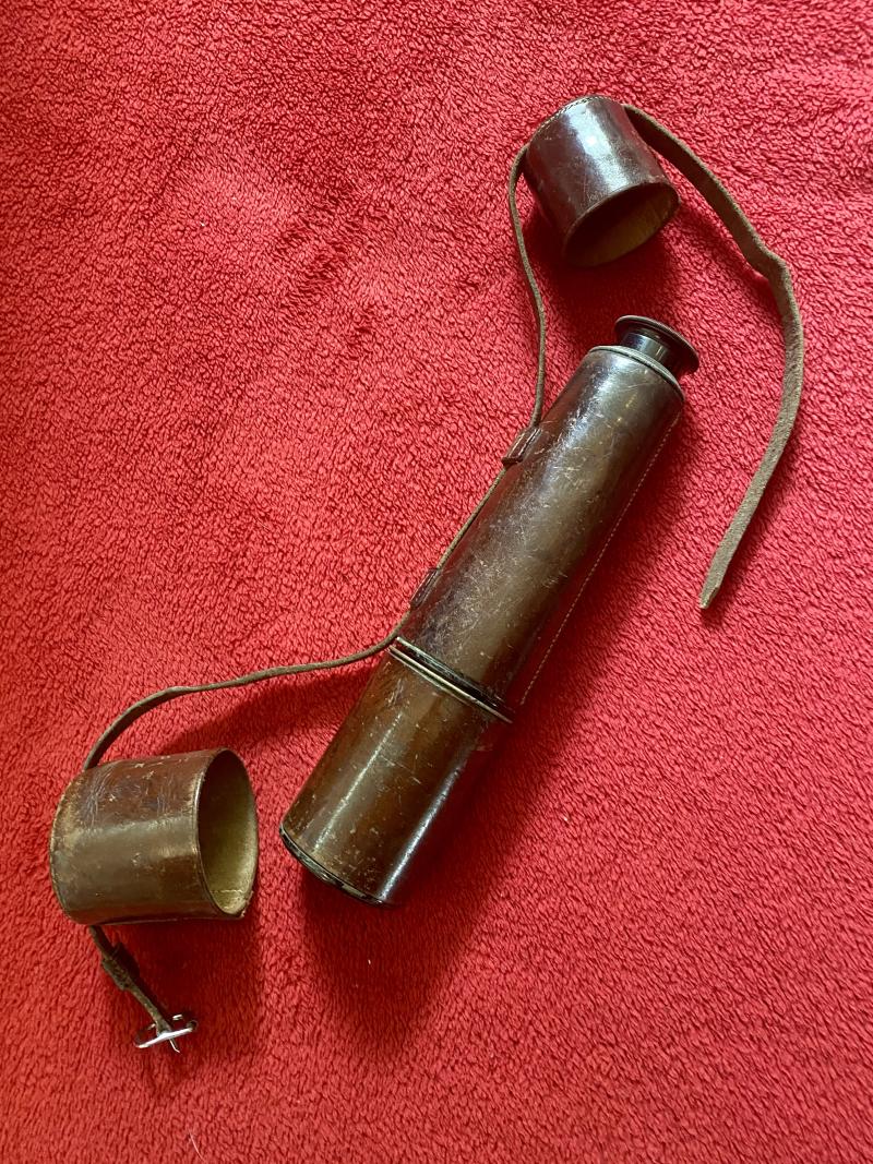 Original WW1 British Military “TEL. SIG (MK III) ALSO G.S.” Three-Draw Brass Telescope by W OTTWAY & Co Ltd, Ealing 1915