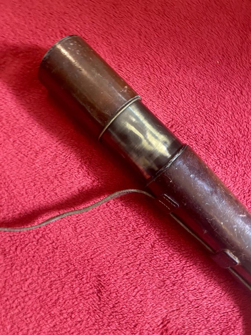 Original WW1 British Military “TEL. SIG (MK III) ALSO G.S.” Three-Draw Brass Telescope by W OTTWAY & Co Ltd, Ealing 1915