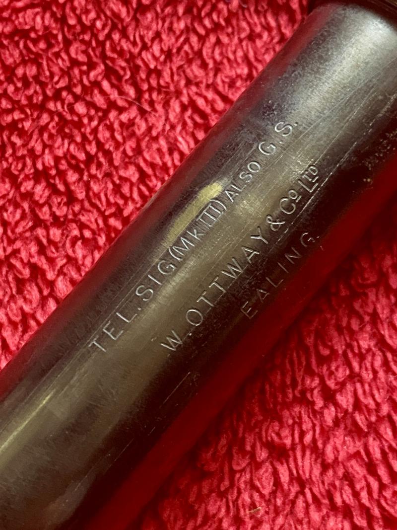 Original WW1 British Military “TEL. SIG (MK III) ALSO G.S.” Three-Draw Brass Telescope by W OTTWAY & Co Ltd, Ealing 1915