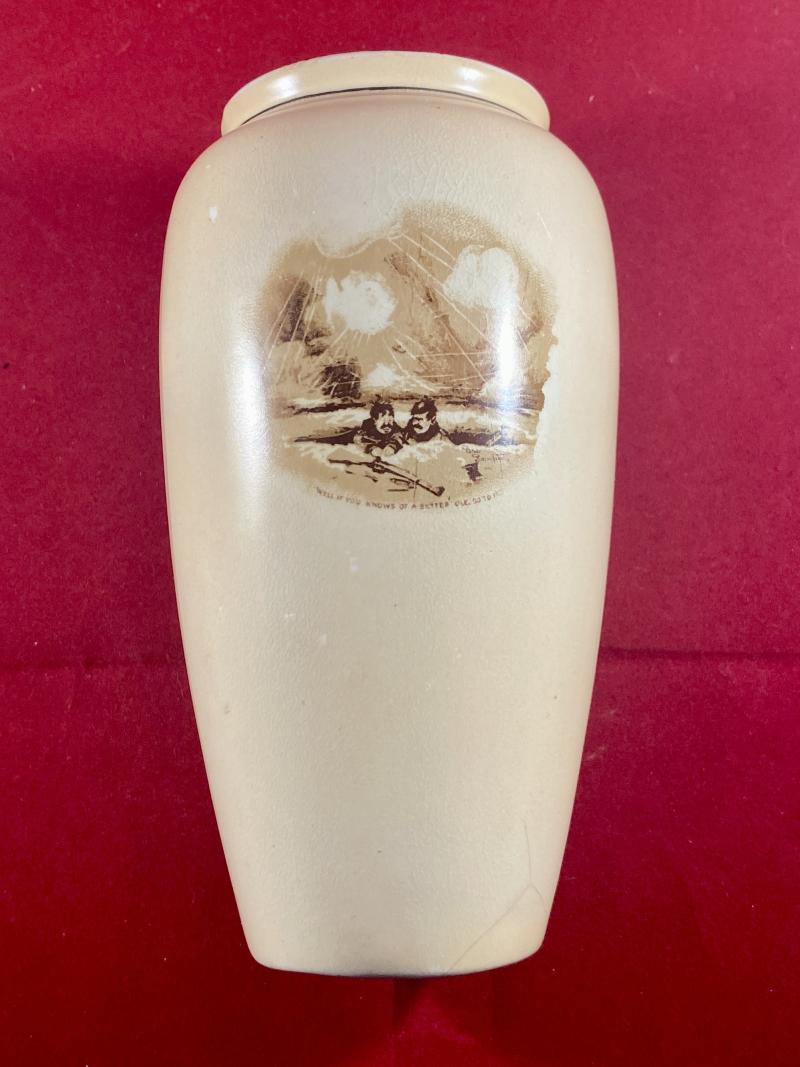 Rare WW1 Grimwades Commemorative Vase Depicting Two Bruce Bairnsfather Cartoons
