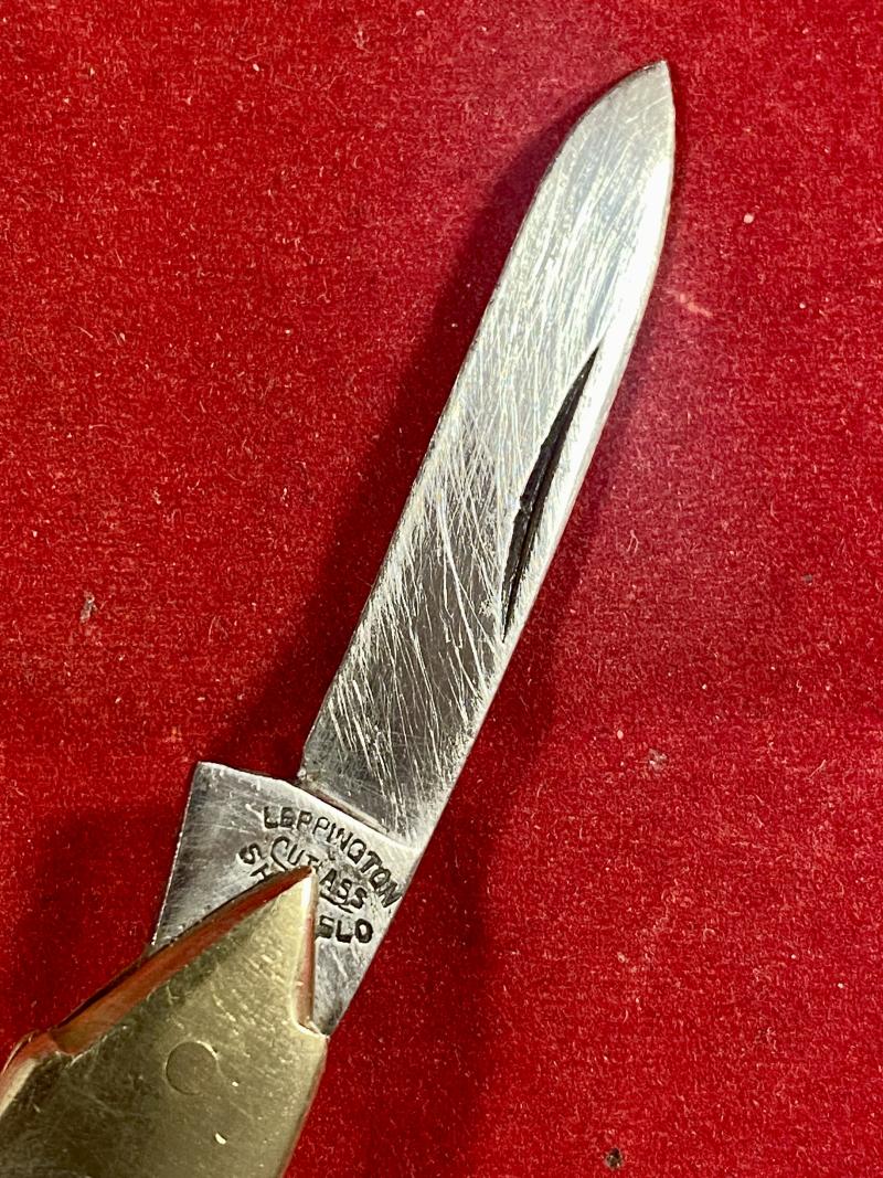 Unusual WW2 Period Novelty RAF Spitfire Aircraft Shaped Brass Penknife by Leppington CUTLASS Sheffield c1940