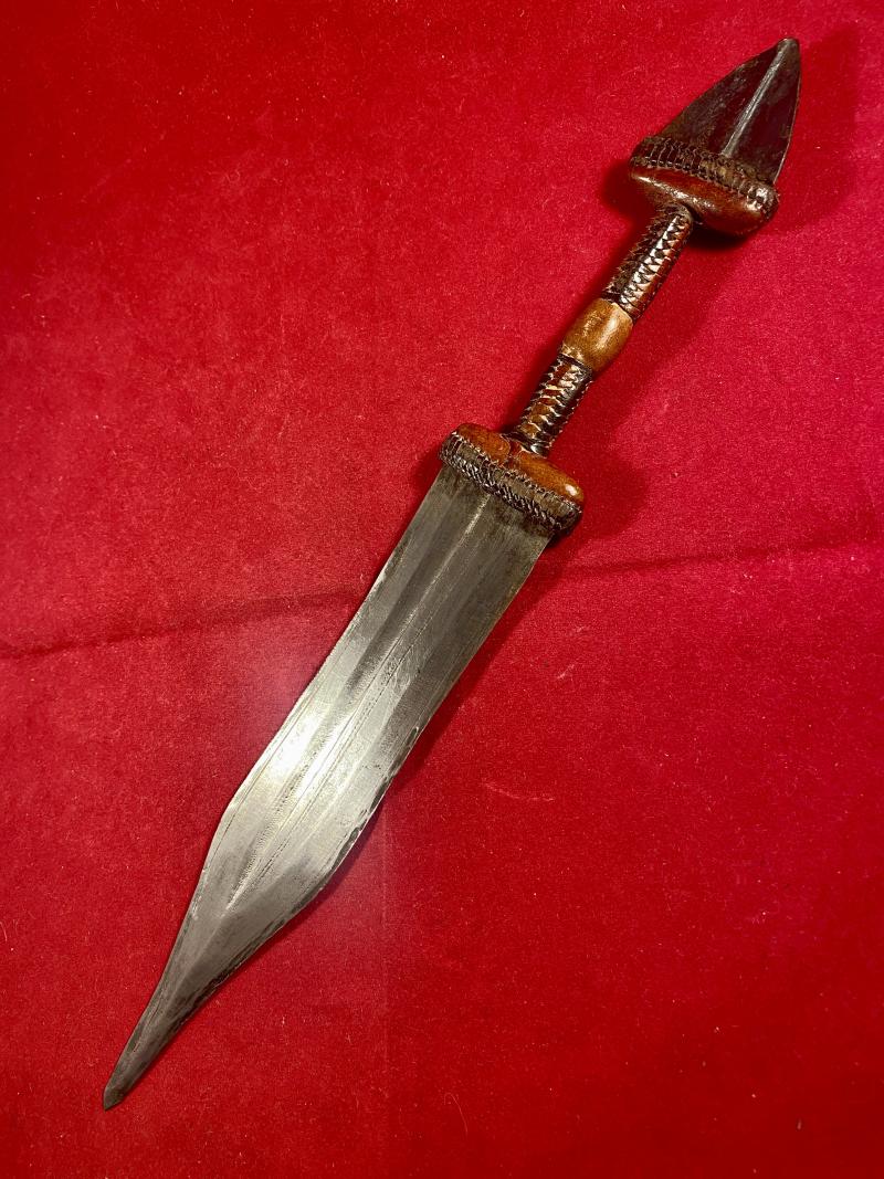 Antique 19th Century North African Sudanese Islamic Mahdist Dervish Arm Dagger with Scabbard
