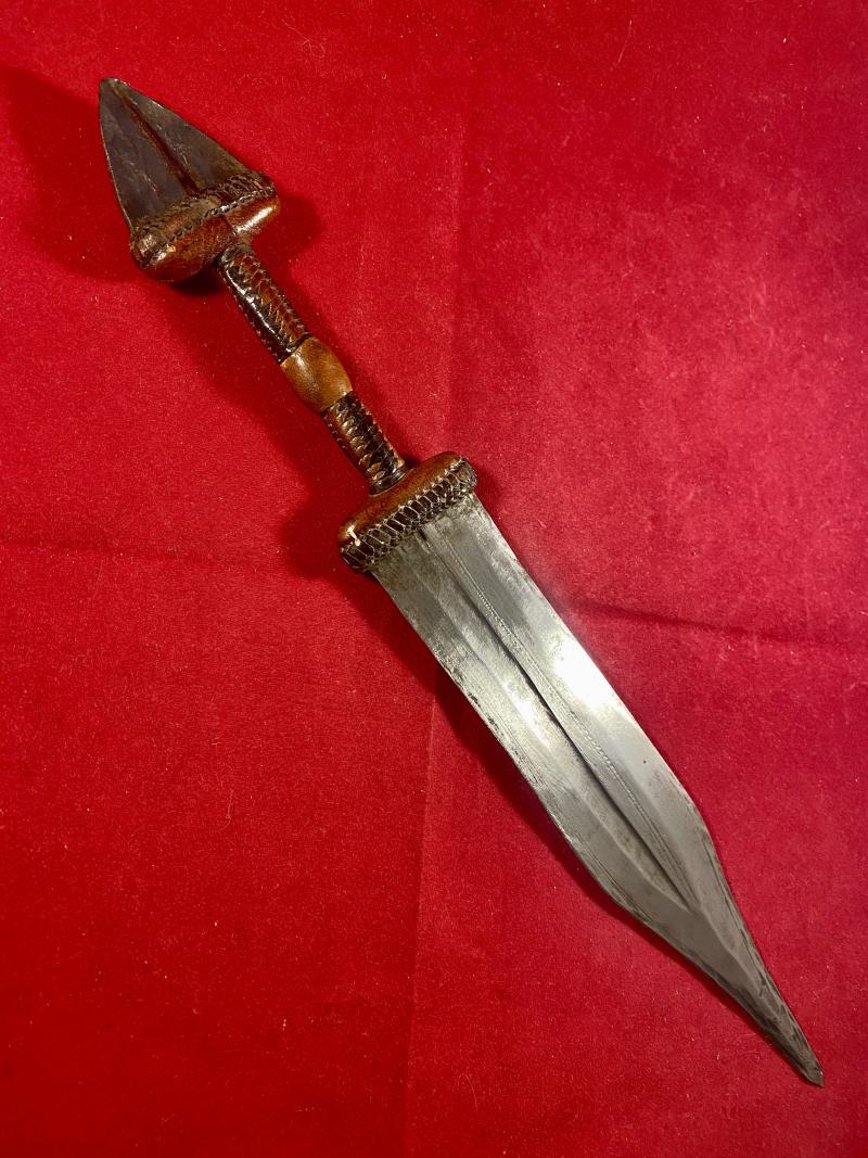 Antique 19th Century North African Sudanese Islamic Mahdist Dervish Arm Dagger with Scabbard