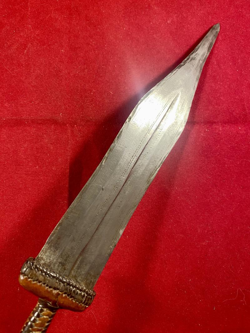 Antique 19th Century North African Sudanese Islamic Mahdist Dervish Arm Dagger with Scabbard