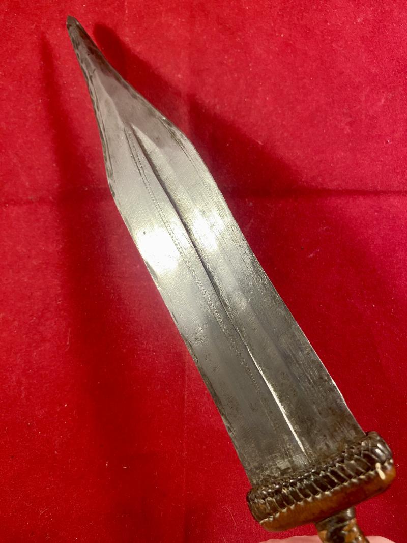Antique 19th Century North African Sudanese Islamic Mahdist Dervish Arm Dagger with Scabbard