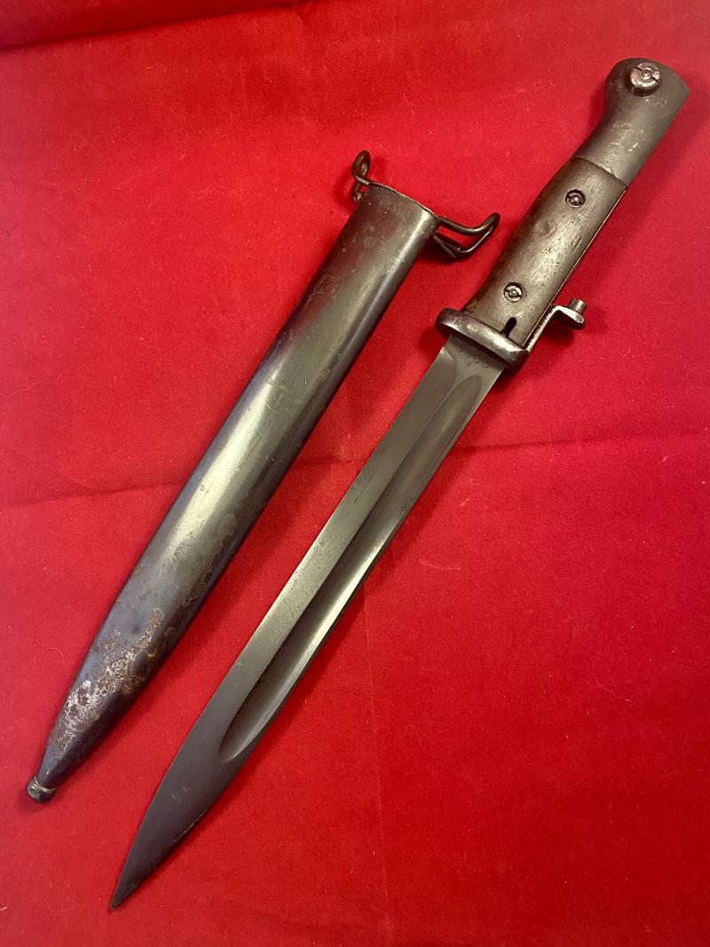 Scarce Norwegian M1957/SLG Bayonet and Scabbard made from 1935 WW2 German K-98 III Bayonet and 1942 Scabbard