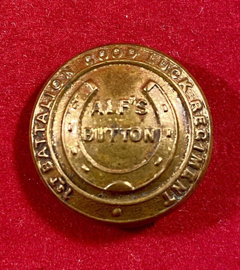 Rare WW1 ALF’S BUTTON - Soldiers Good Luck Charm Lapel Badge