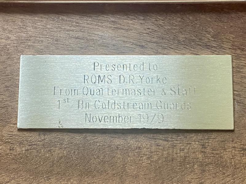 Vintage 1st Bn Coldstream Guards Presentation Silver Plated Cigarette Box – to RQMS D.R. Yorke 1979