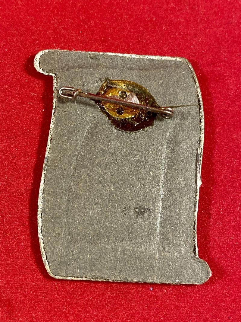 Nazi Period WHW Fund Raising Badge depicting a Prussian Soldier 1864 Embroidered in Silk