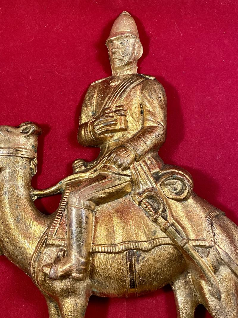 Rare Victorian Gilt Cast Brass Doorstop Depicting Field Marshal Garnet Wolseley on a Camel c1885