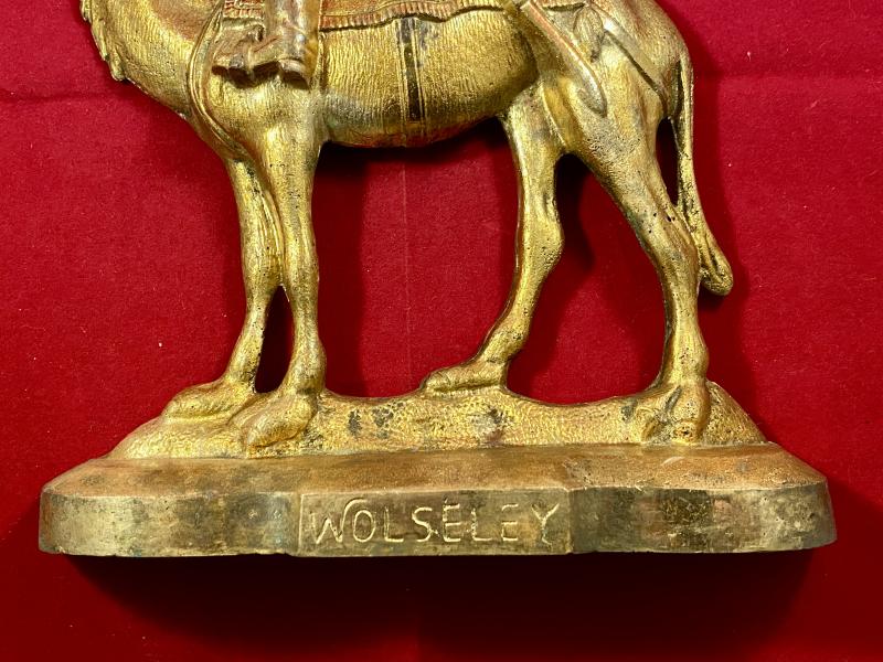 Rare Victorian Gilt Cast Brass Doorstop Depicting Field Marshal Garnet Wolseley on a Camel c1885
