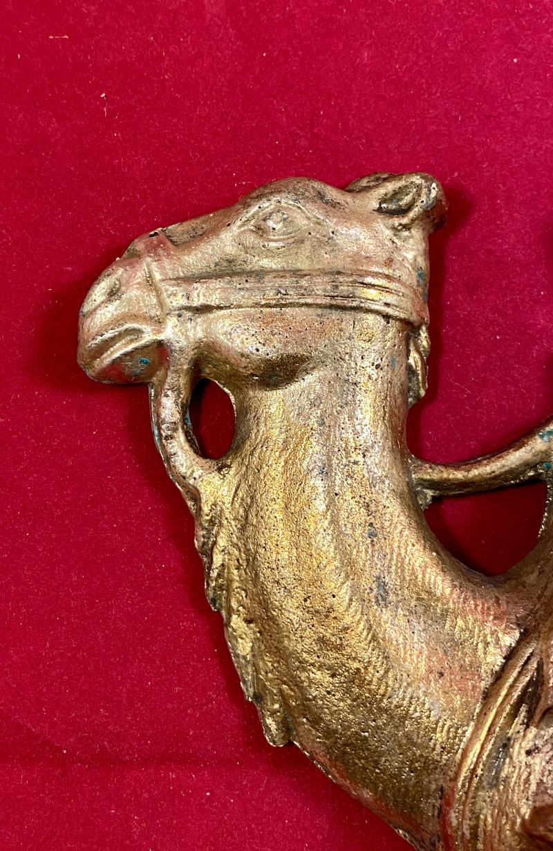 Rare Victorian Gilt Cast Brass Doorstop Depicting Field Marshal Garnet Wolseley on a Camel c1885