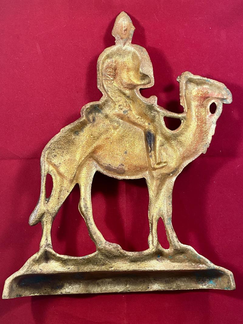 Rare Victorian Gilt Cast Brass Doorstop Depicting Field Marshal Garnet Wolseley on a Camel c1885
