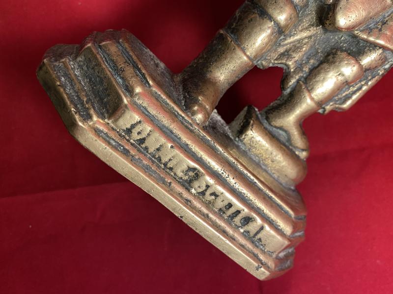 Victorian Scottish Cast Brass Doorstop Depicting a Scottish Soldier in Military Uniform - BONNIE SCOTLAND