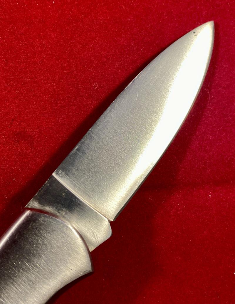 Vintage Folding Lock Knife by Herbertz CJH with Etched Eagle Motif on the Blade