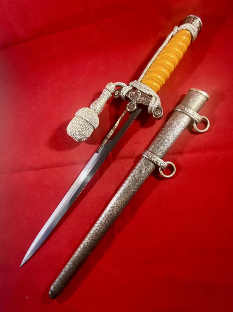 Beautiful Mint WW2 German Army Dagger with Orange Grip by CARL EICKHORN