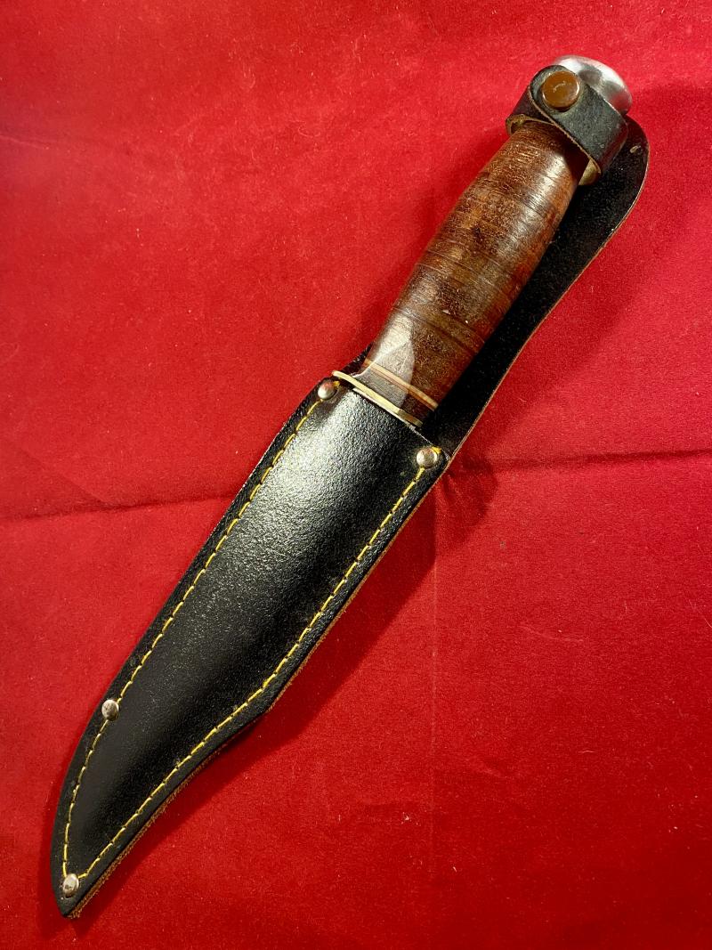 Vintage SOLAR “Original Bowie Knife” with Black Leather Sheath