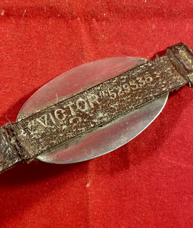 Damaged WW1 Leather and Silver ID Bracelet for Sidney Cadogan – Sapper with Royal Engineers - Service No. 267206