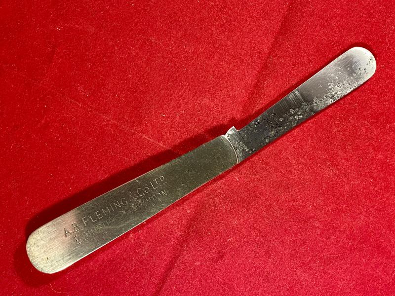 Scarce Antique Folding Ink Palette Knife by John Petty & Sons, Sheffield – Advertising A.B. Fleming & Co. Ltd