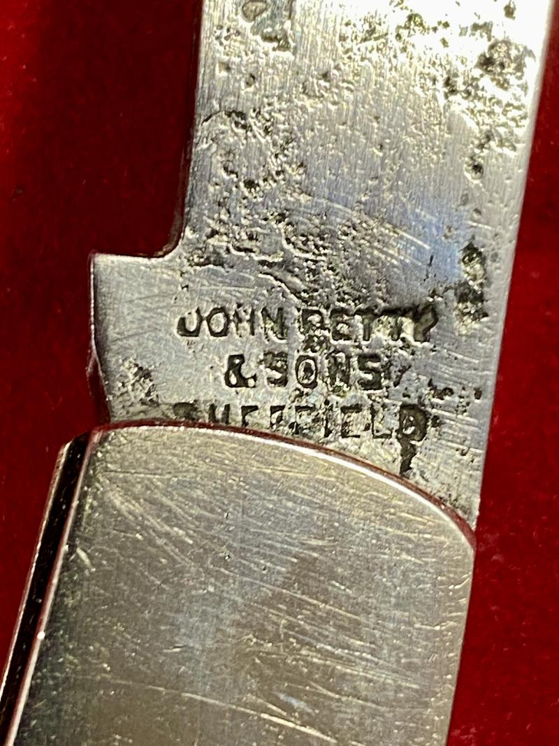 Scarce Antique Folding Ink Palette Knife by John Petty & Sons, Sheffield – Advertising A.B. Fleming & Co. Ltd