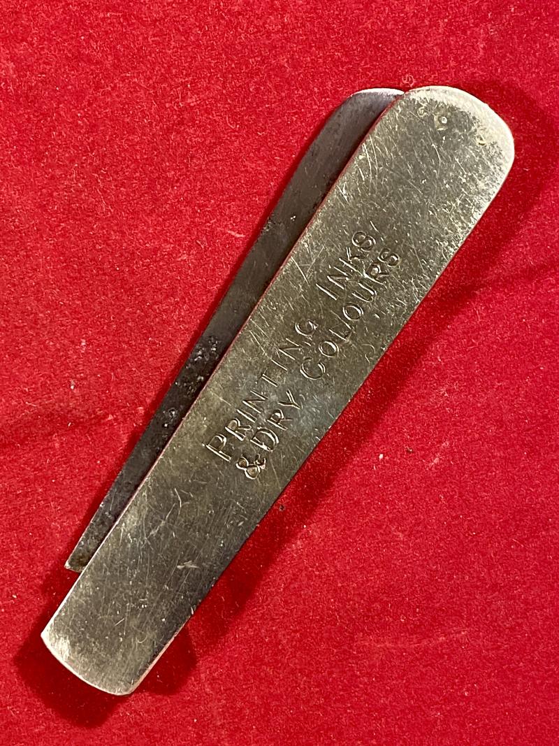 Scarce Antique Folding Ink Palette Knife by John Petty & Sons, Sheffield – Advertising A.B. Fleming & Co. Ltd
