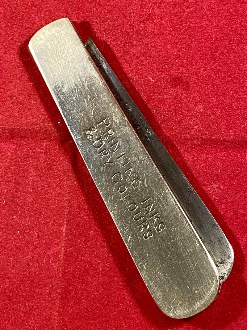 Scarce Antique Folding Ink Palette Knife by John Petty & Sons, Sheffield – Advertising A.B. Fleming & Co. Ltd