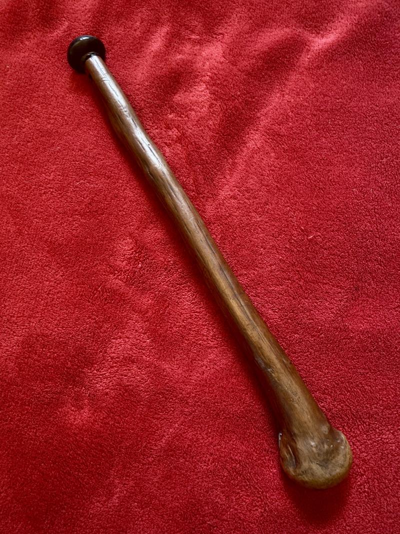 Antique Wooden Trench Raiding Club with Internal Lead Weighted Tip