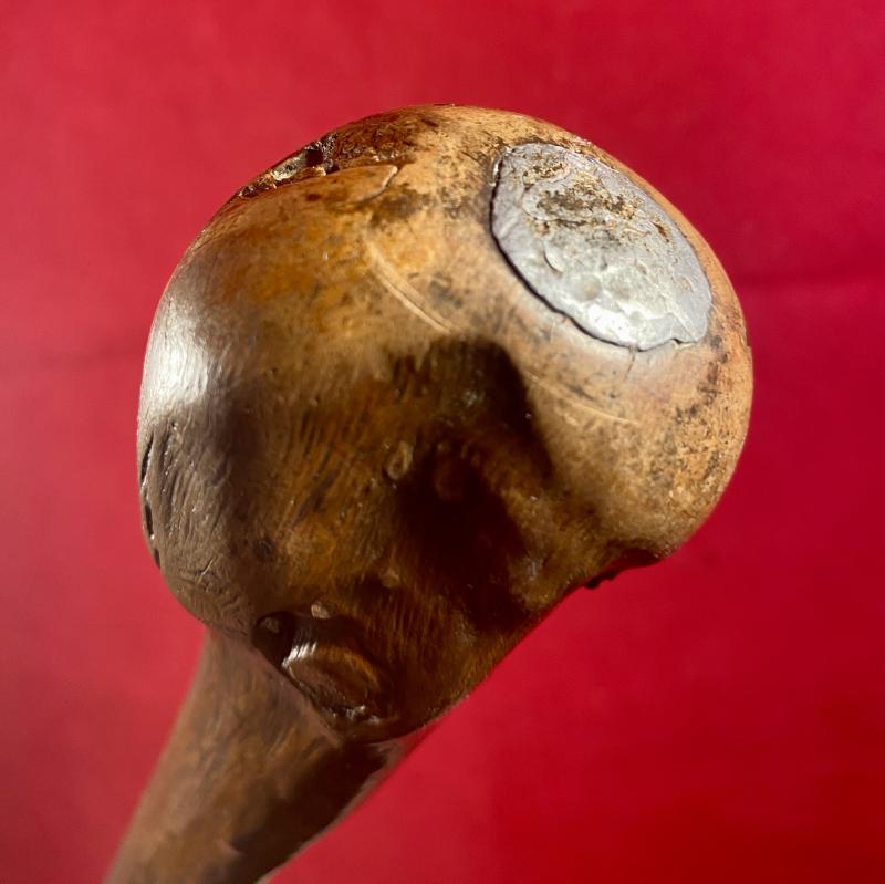 Antique Wooden Trench Raiding Club with Internal Lead Weighted Tip