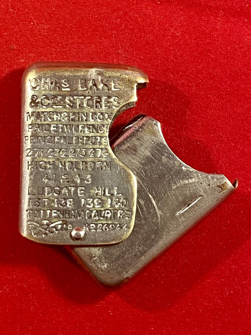 Rare Victorian Plated Brass Vesta Case made by Thomas Turner & Company for Charles Baker & Company's Stores c1885