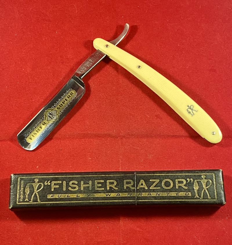 Fine Antique German Paul Kohl FISHER SUPERB Cutthroat Razor with Original Case c1925