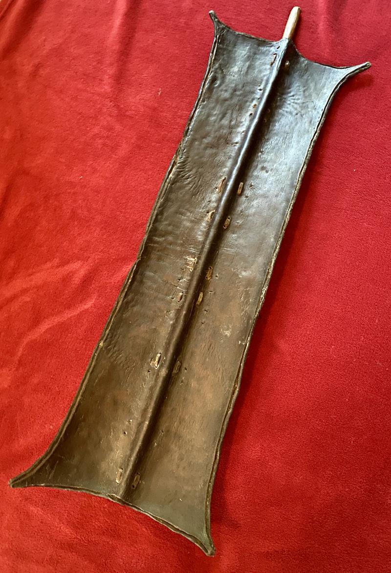 Rare Antique 19th Century Turkana Tribal Animal Hide Warrior Shield from Lake Turkana Kenya.