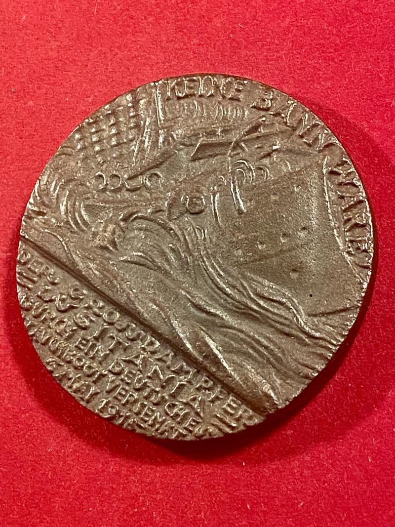 WW1 British Copy of the German Lusitania Propaganda Medal made to Commemorate the Sinking of the RMS Lusitania in 1915