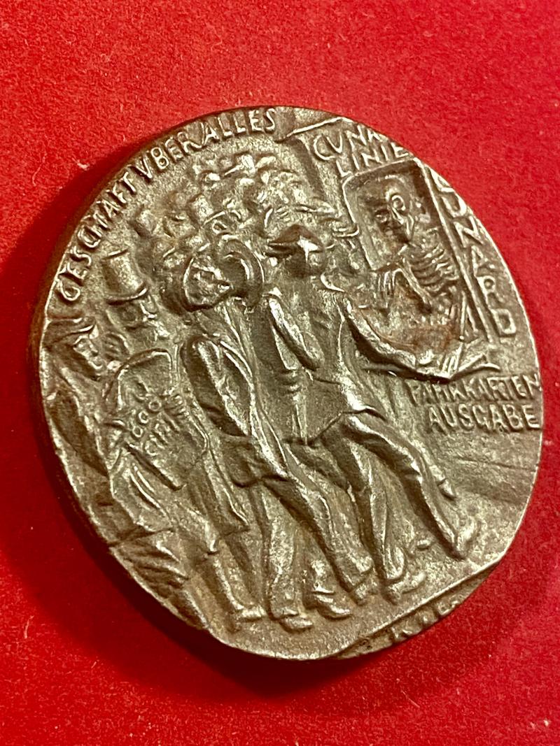 WW1 British Copy of the German Lusitania Propaganda Medal made to Commemorate the Sinking of the RMS Lusitania in 1915