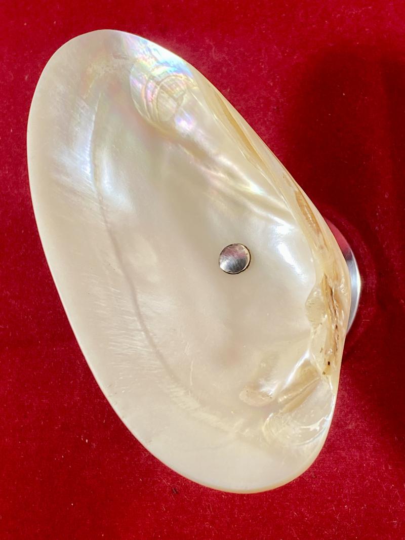 Beautiful Antique Mother of Pearl and Hallmarked Silver Pedestal Dish by William Vale & Sons 1922