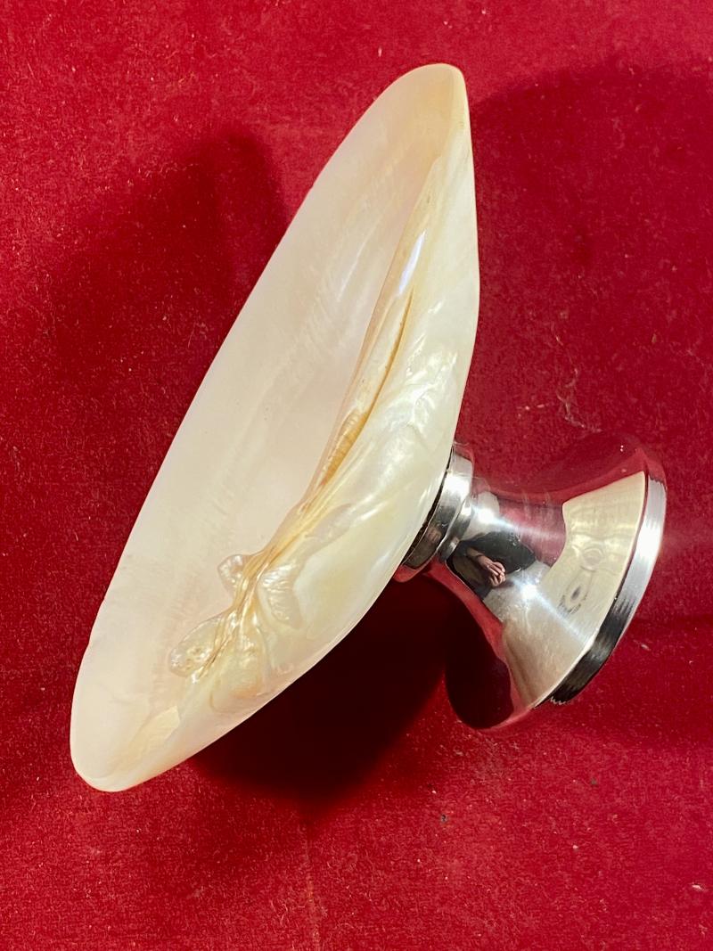Beautiful Antique Mother of Pearl and Hallmarked Silver Pedestal Dish by William Vale & Sons 1922