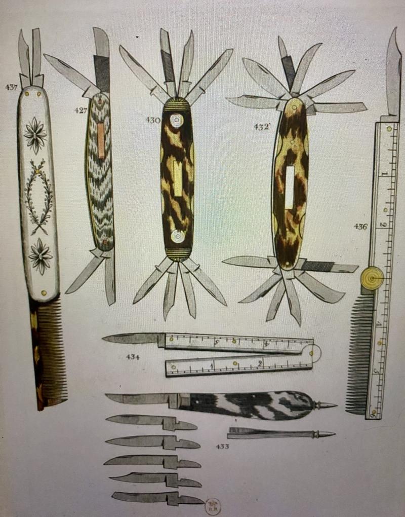 Rare Antique George Ibberson Quill Cutter & Folding 6” Ruler c1820