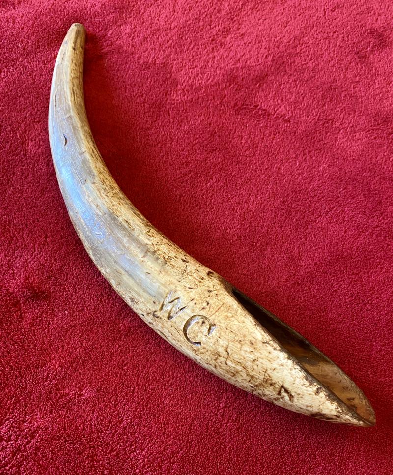Antique Drenching Horn Farm Implement Engraved with WC