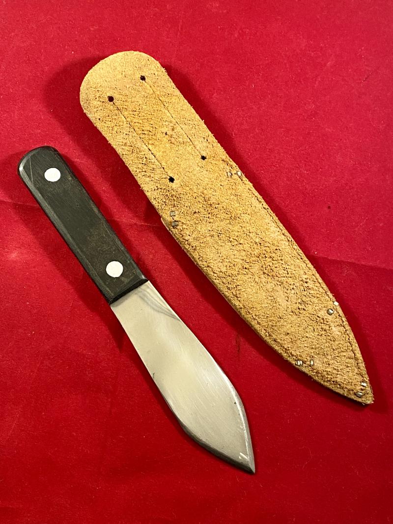 Vintage Plummet Major Throwing Knife by J. Nowill and Sons Sheffield with Leather Sheath