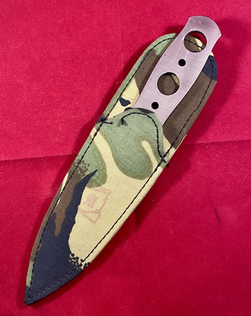 Vintage Throwing Knife by Andujar of Spain with a Camouflage Sheath