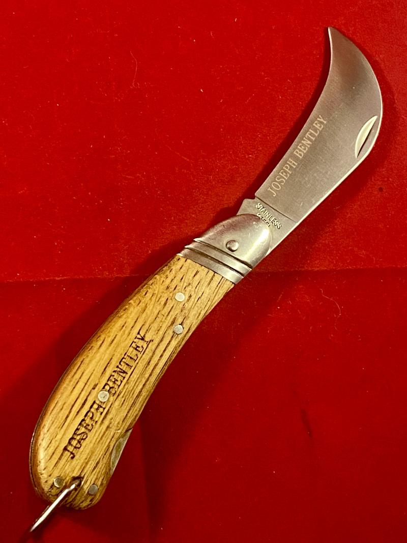 Joseph Bentley Pruning Knife with Oak Grips
