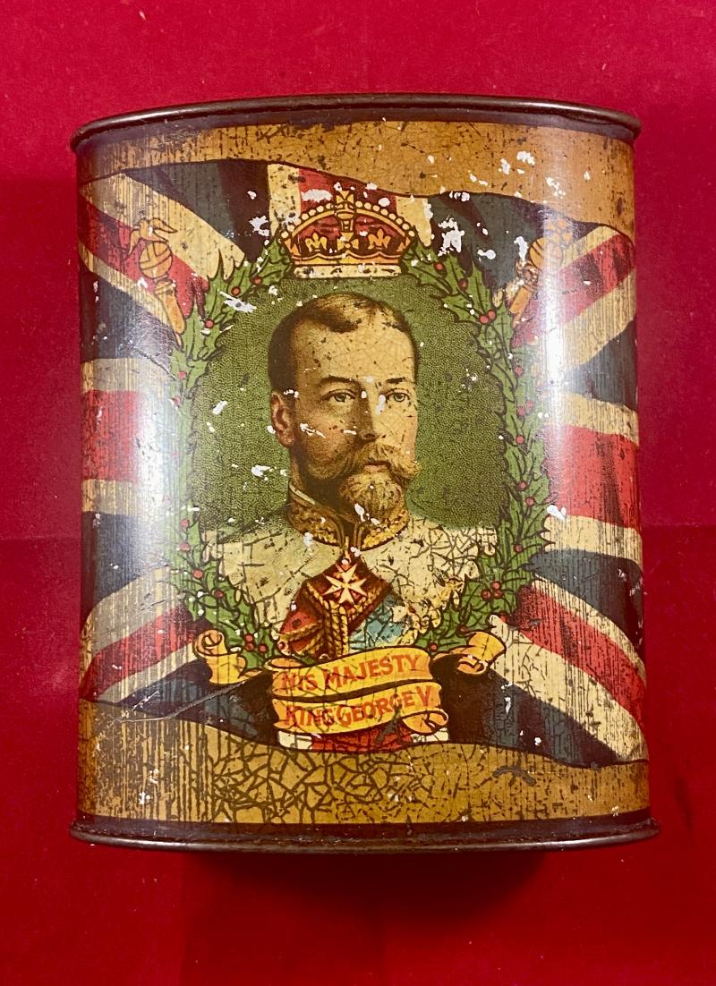 Rare WW1 British Grocers Federation Christmas 1914 George V Sweet Tin