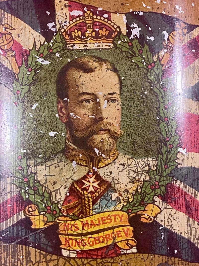 Rare WW1 British Grocers Federation Christmas 1914 George V Sweet Tin