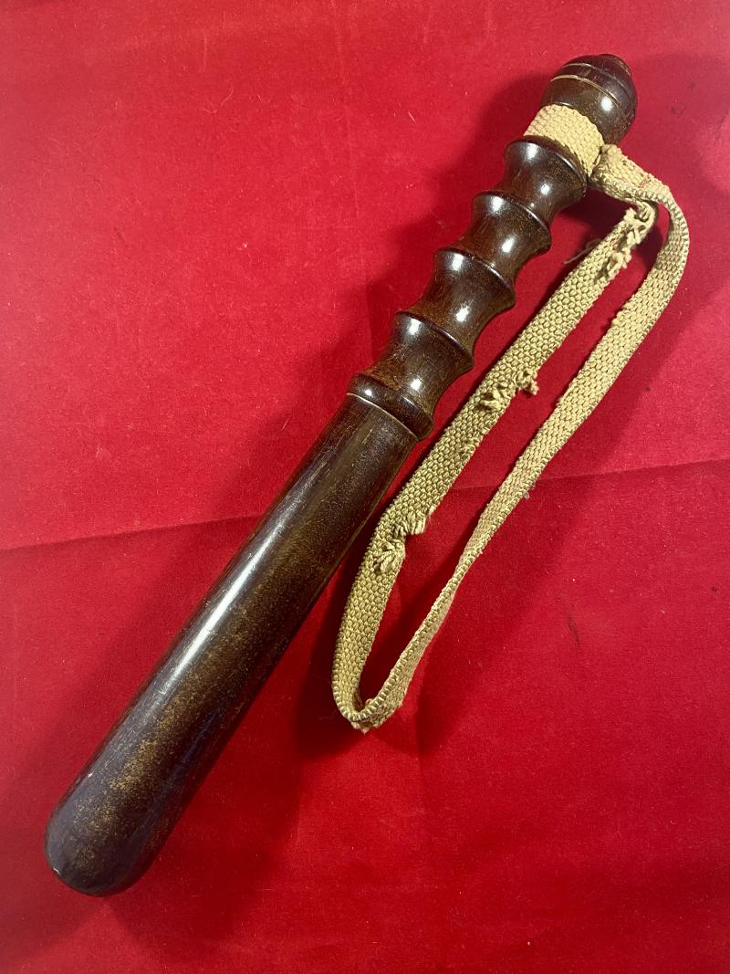 Short British Military Police Lignum Vitae Truncheon - Possibly WW2 Period
