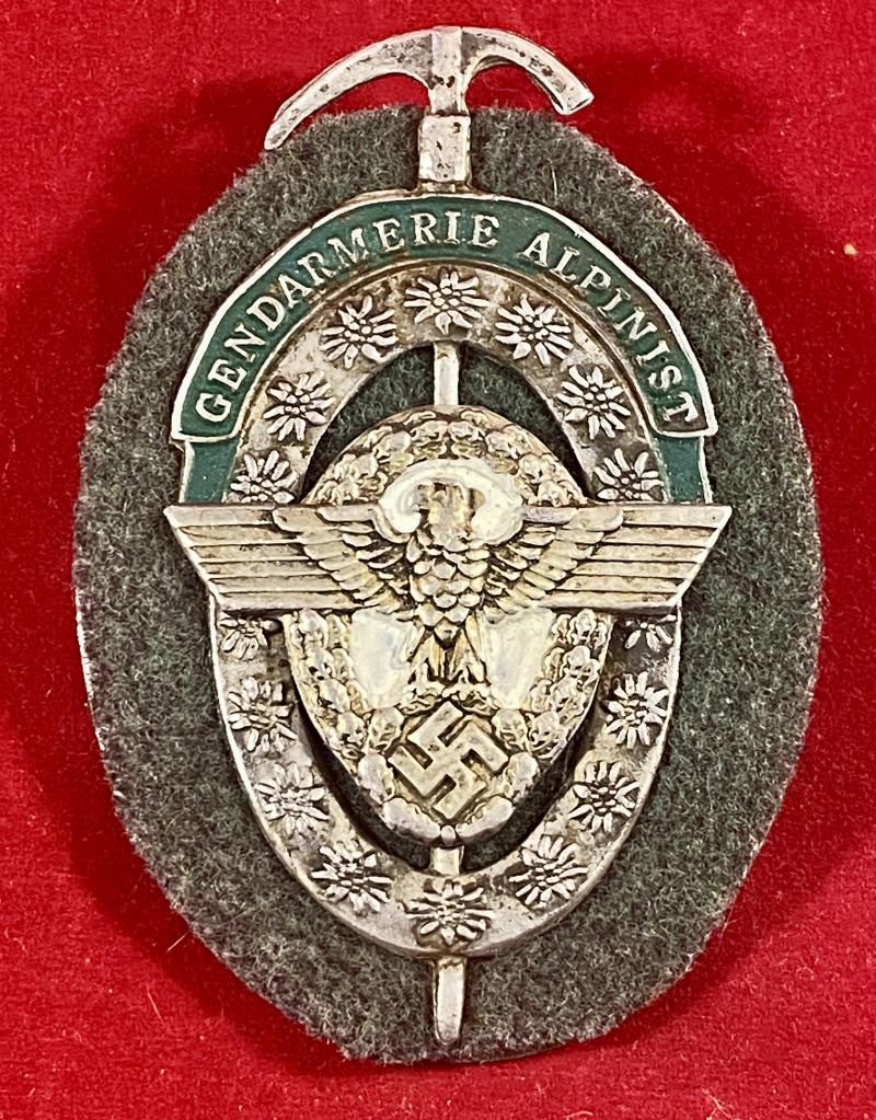 REPRODUCTION German WW2 Gendarmerie Alpinist Badge