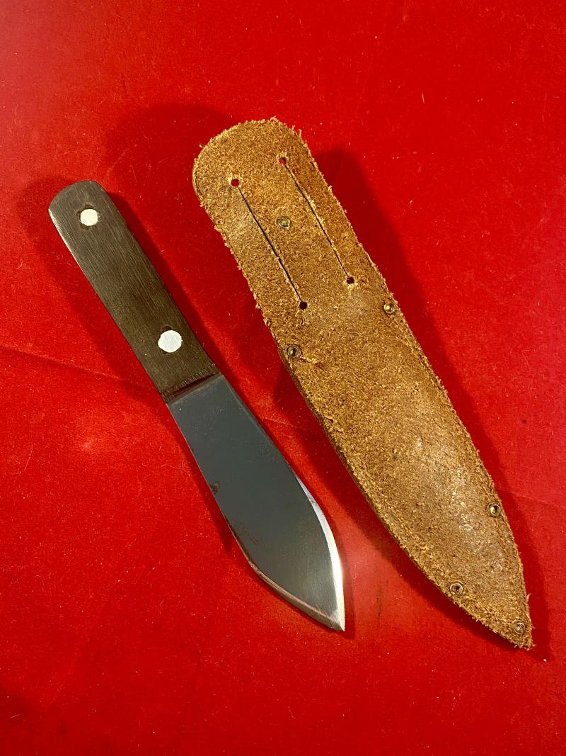 Vintage Plummet Major Throwing Knife by J. Nowill and Sons Sheffield with Leather Sheath