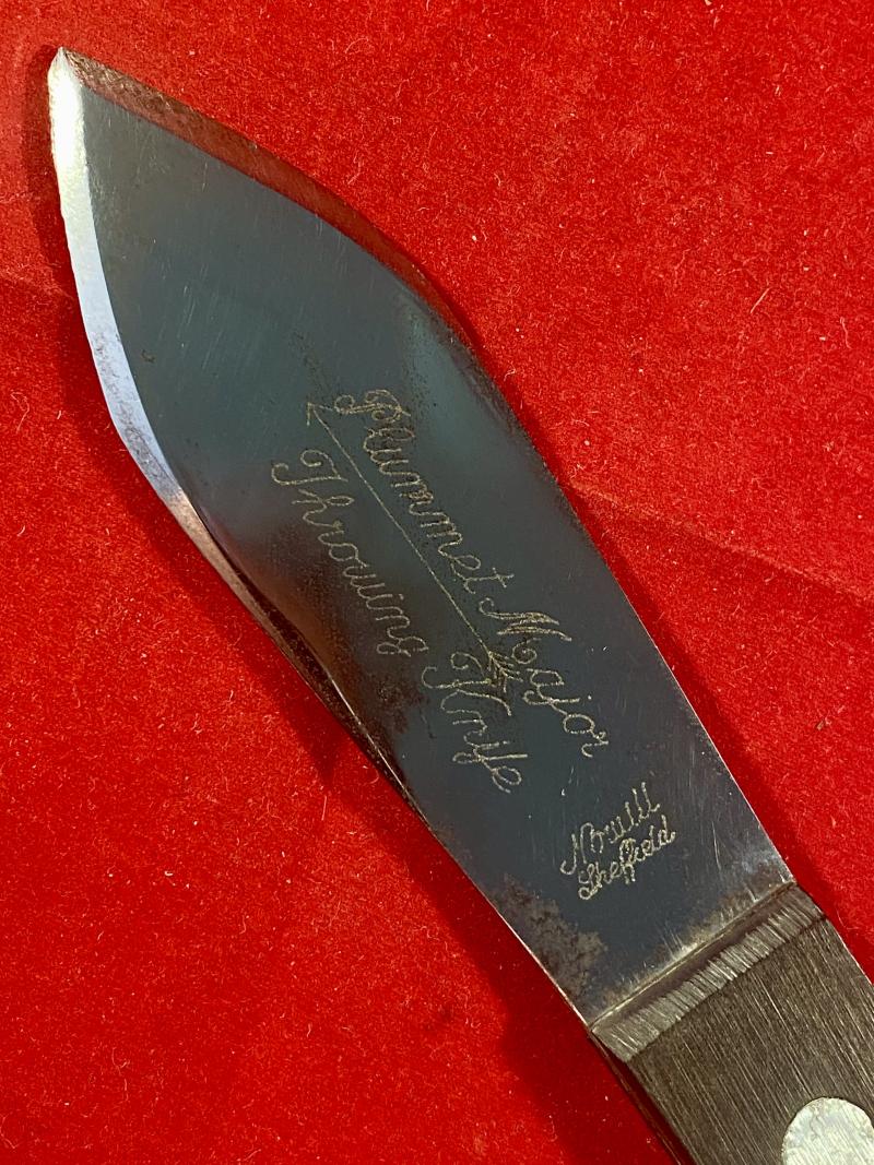 Vintage Plummet Major Throwing Knife by J. Nowill and Sons Sheffield with Leather Sheath