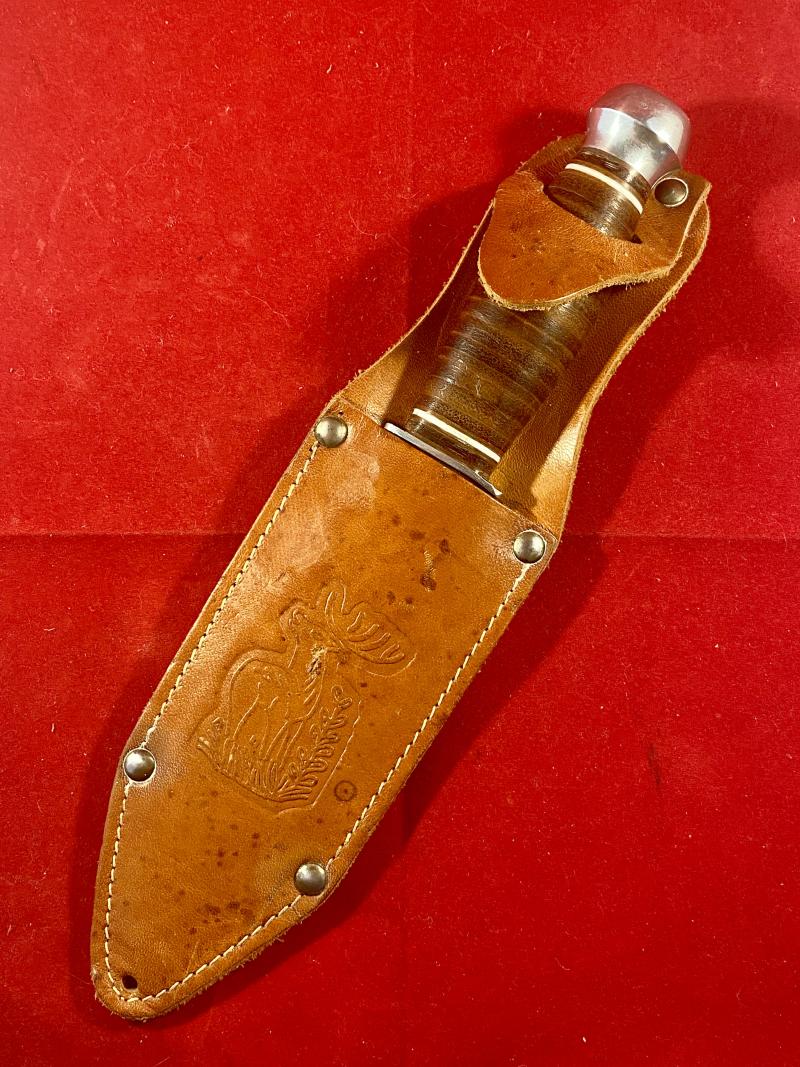 Impressive Vintage Italian WHITBY Professional Throwing Knife with Leather Sheath