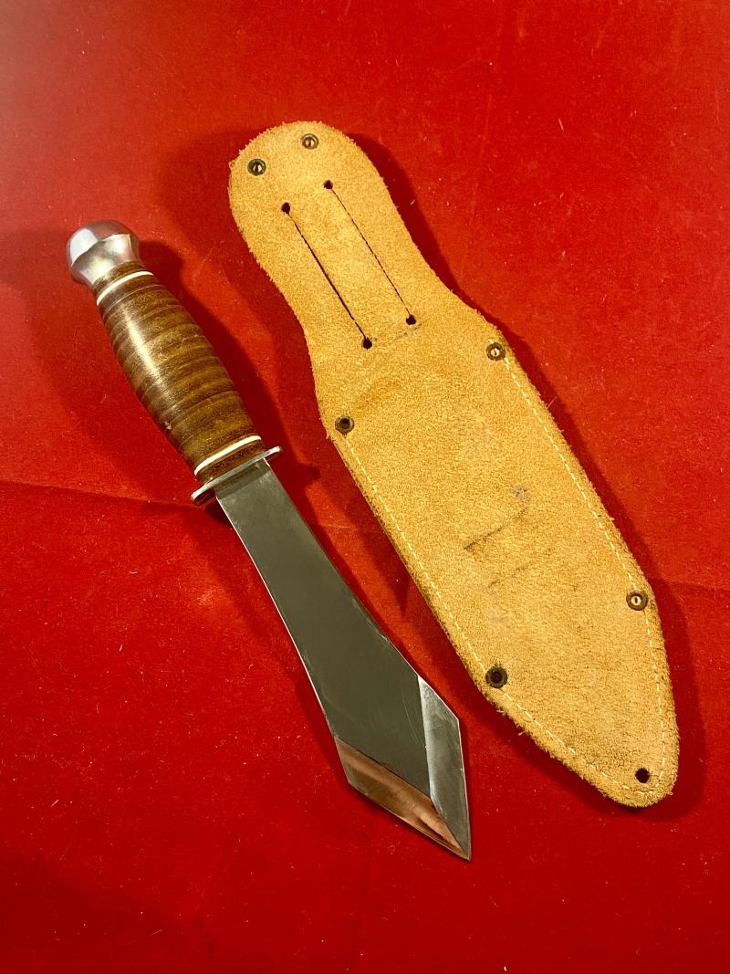 Impressive Vintage Italian WHITBY Professional Throwing Knife with Leather Sheath