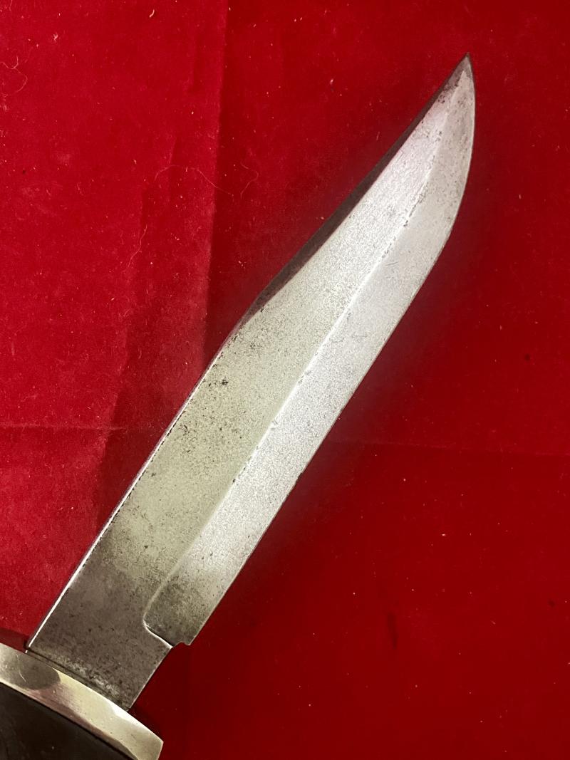 Unusual 7” Bowie Bladed Knife with WW2 German SS/SA Dagger Style Grip by WHITBY Solingen Germany c1960